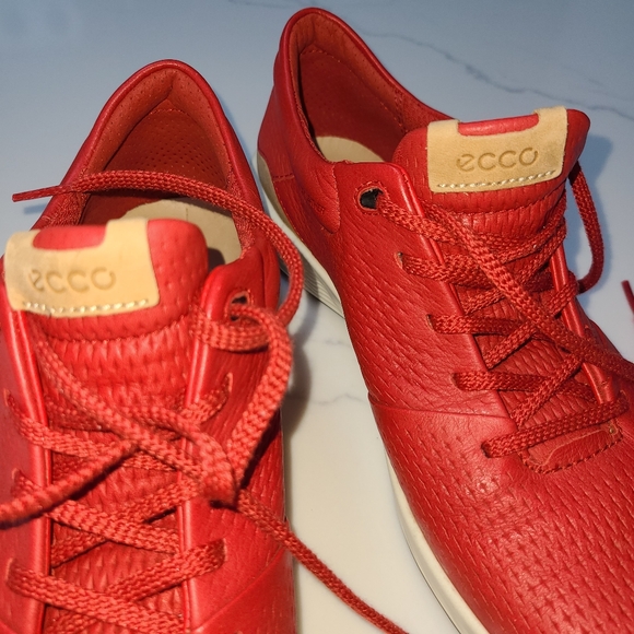 ECCO Golf S-Lite Hybrid Tomato Red Leather Lace Up Golf Shoes Women’s Size 8 - Picture 3 of 6
